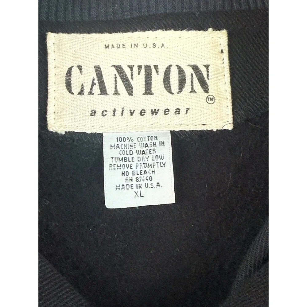 CANTON Varsity Jacket Mens XL Black Gray Las Vegas Made USA Cotton